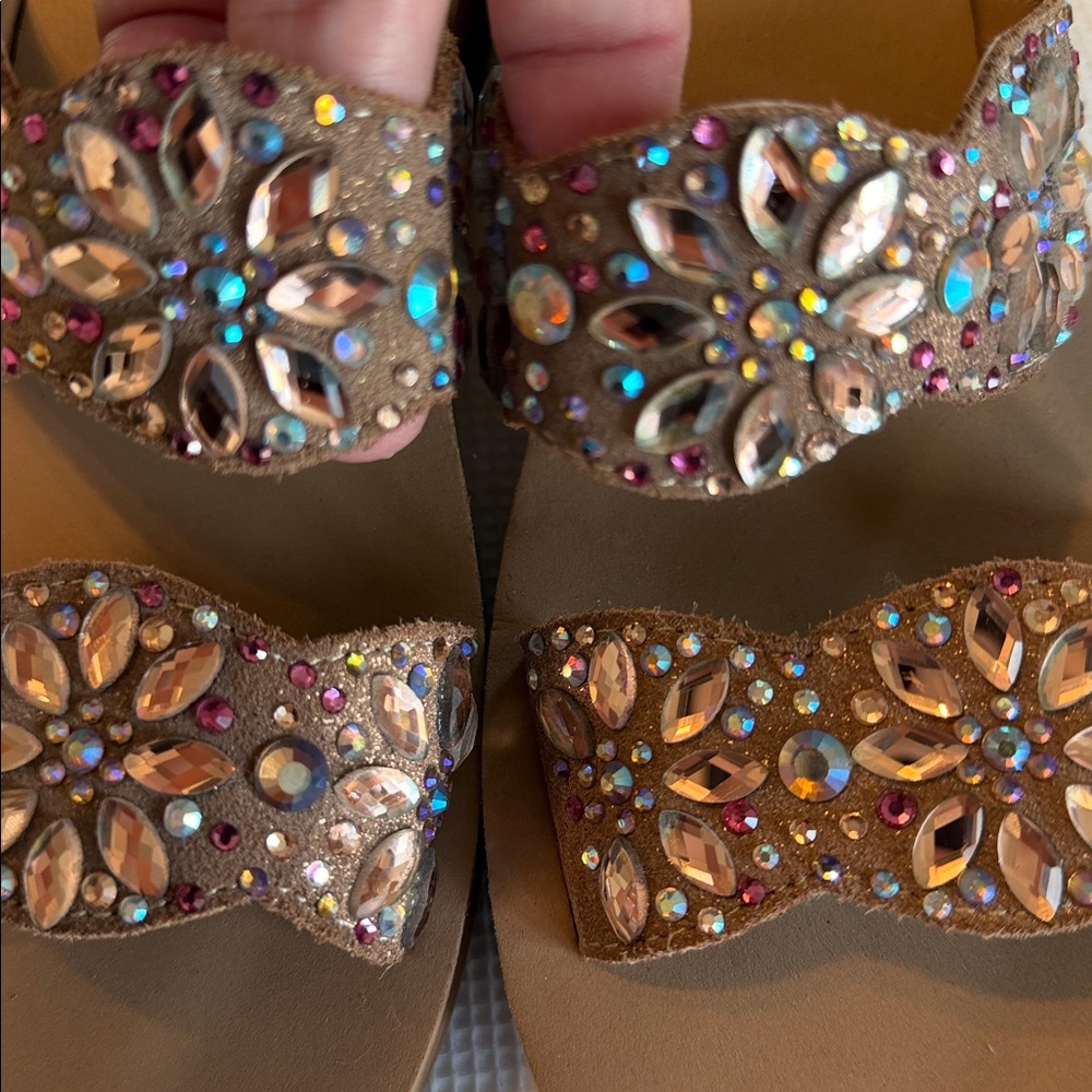 Yellow Box Edily Sandals Brown Embellished Women's Sandals Size 7.5 - Picture 13 of 13